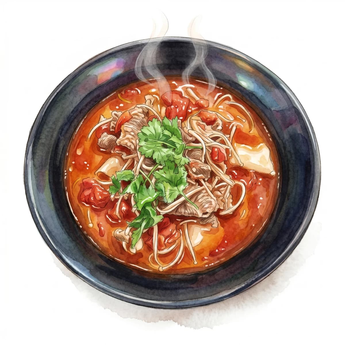 3.Tomaten-Rindfleisch-Nudelsuppe🐂
